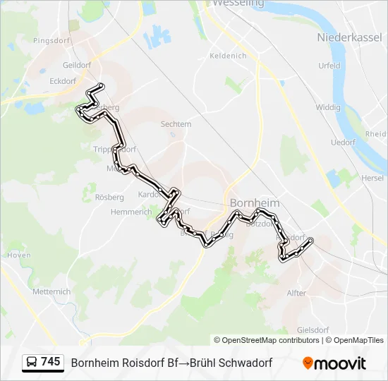 745 Bus Line Map