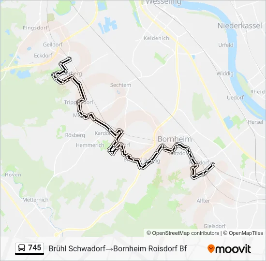 745 Bus Line Map
