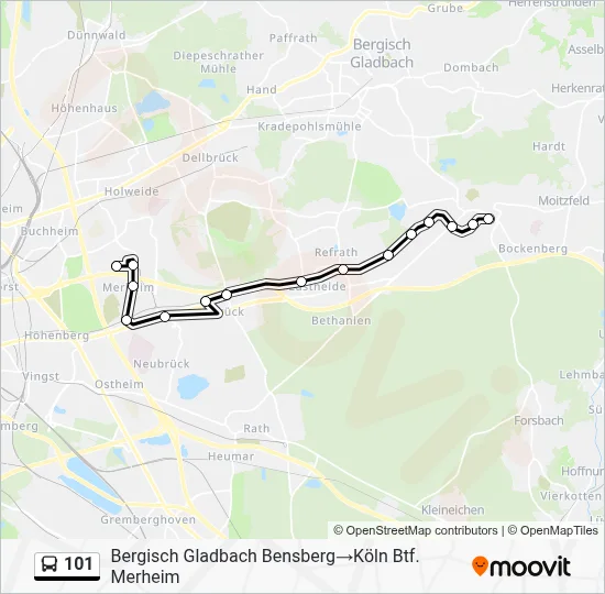101 Bus Line Map