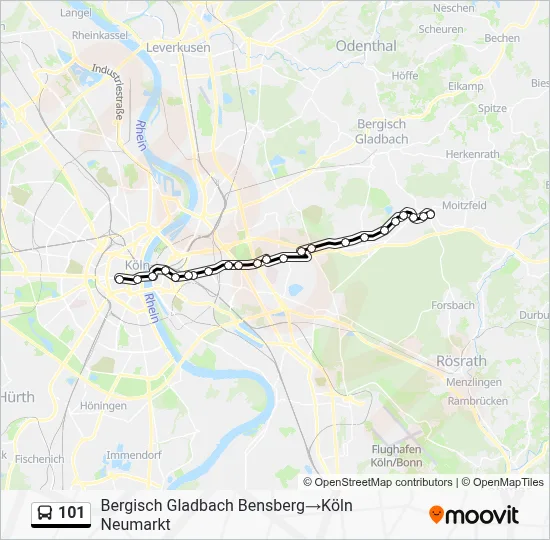 Buslinie 101 Karte