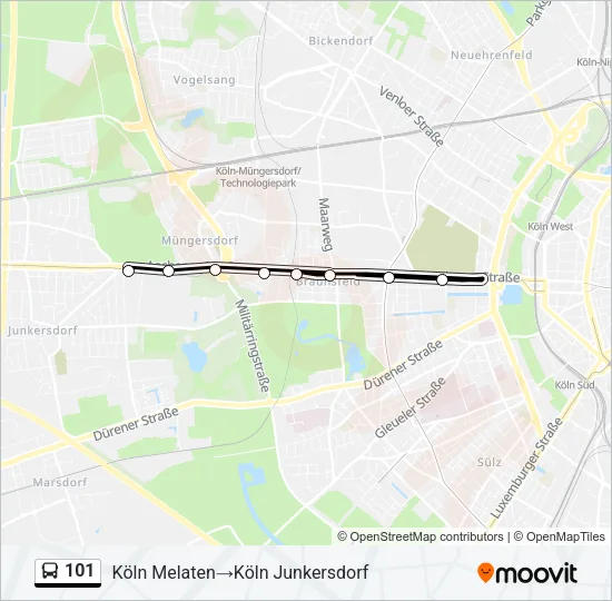 101 Bus Line Map