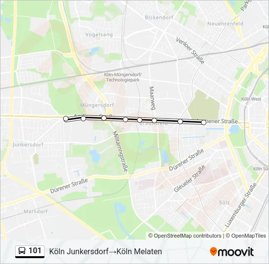 101 Bus Line Map