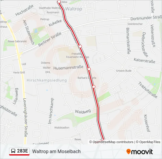 283E Bus Line Map