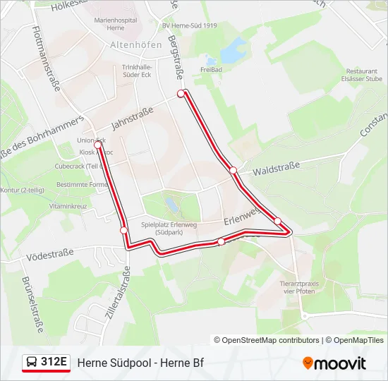 312E Bus Line Map