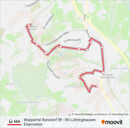 666 Bus Line Map