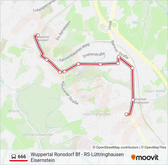 666 Bus Line Map