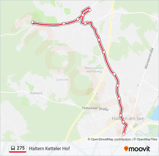 275 Bus Line Map