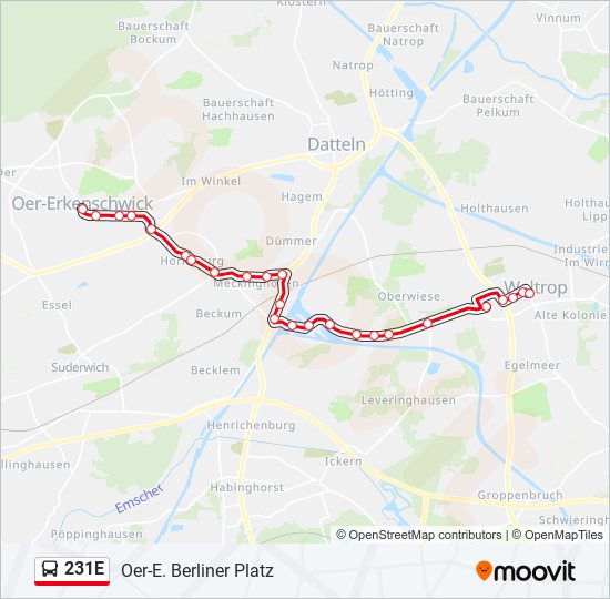 231E bus Line Map