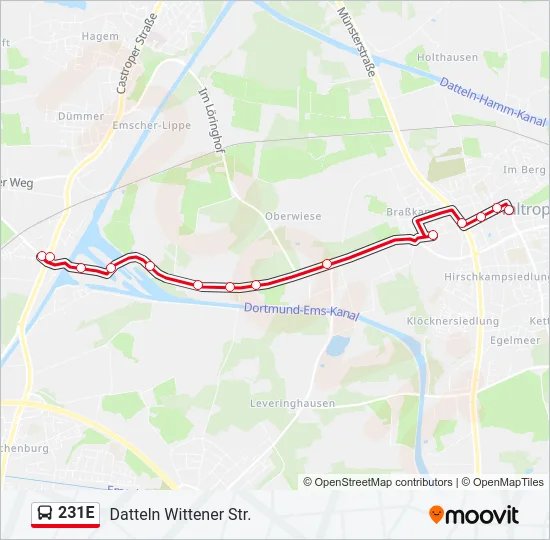 231E Bus Line Map