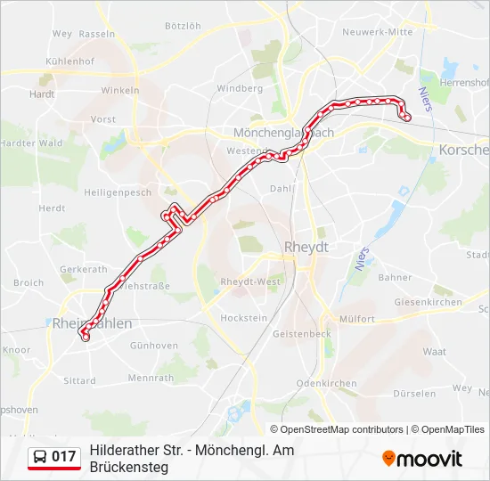 Автобус 017: карта маршрута