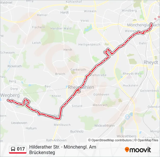 Автобус 017: карта маршрута