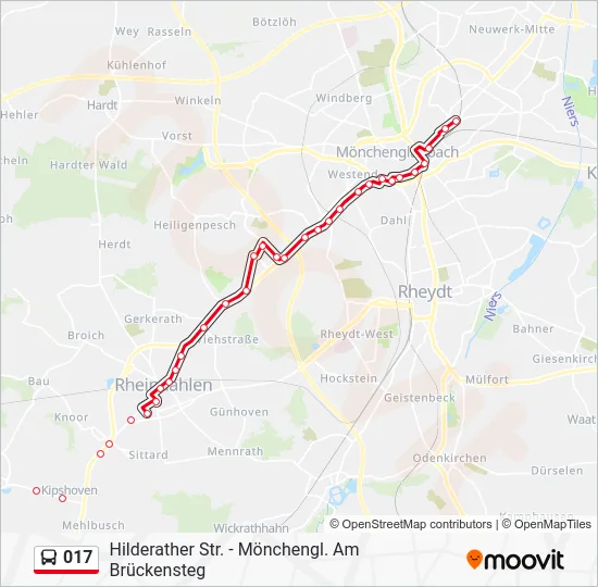 Автобус 017: карта маршрута