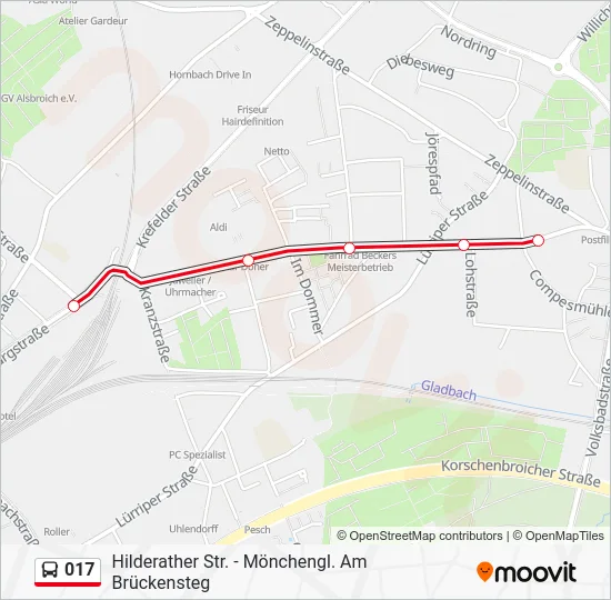 Автобус 017: карта маршрута