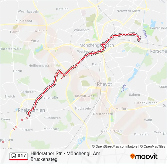 Автобус 017: карта маршрута