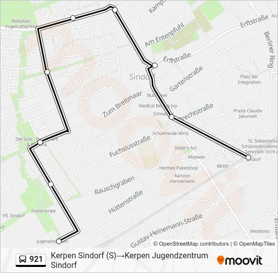 921 Bus Line Map