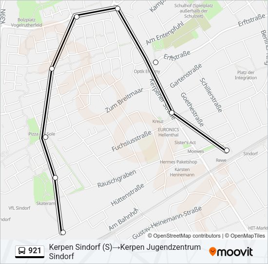921 Bus Line Map