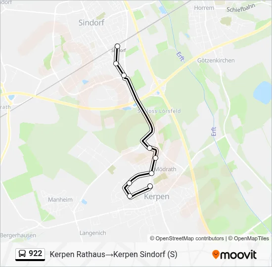 922 Bus Line Map