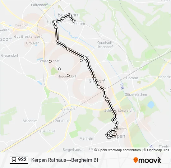 922 Bus Line Map