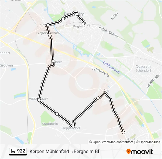922 Bus Line Map