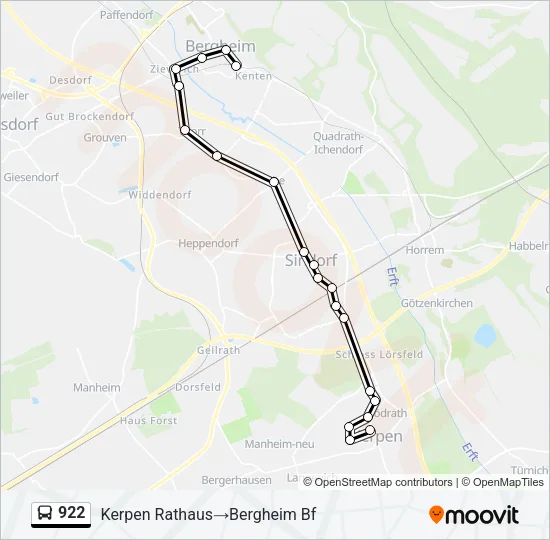922 Bus Line Map