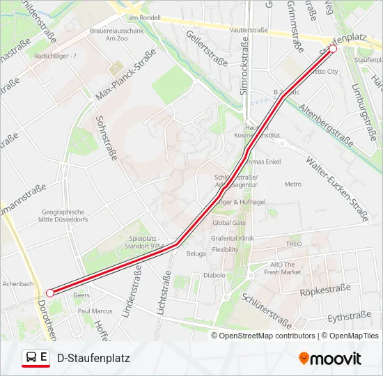 E Bus Line Map