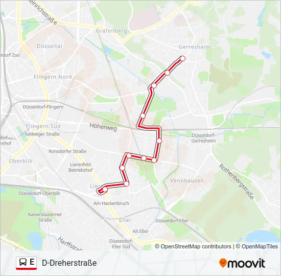 E Bus Line Map