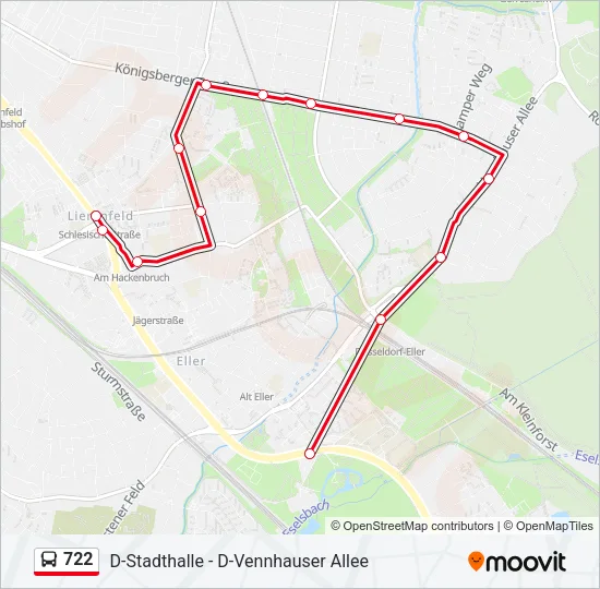 722 Bus Line Map