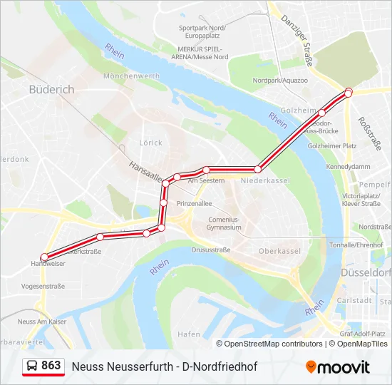 863 Bus Line Map