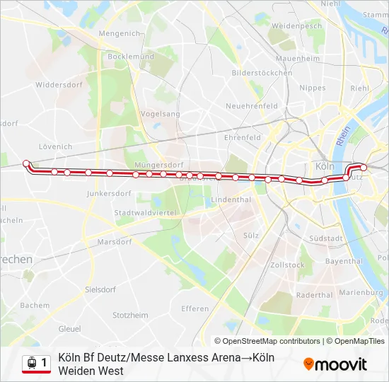 1 Light Rail Line Map