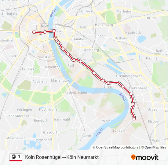 1 Light Rail Line Map