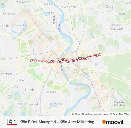 1 Light Rail Line Map