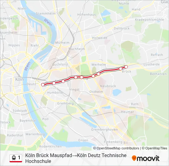 1 Light Rail Line Map