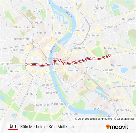 1 Light Rail Line Map