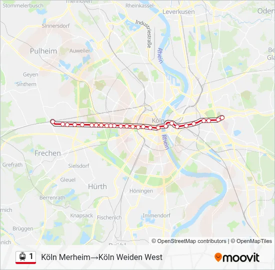 1 Light Rail Line Map