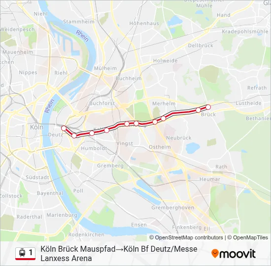 1 Light Rail Line Map
