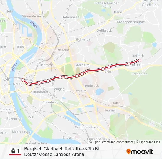 1 Light Rail Line Map