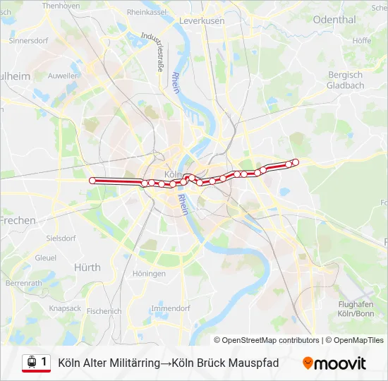 1 Light Rail Line Map