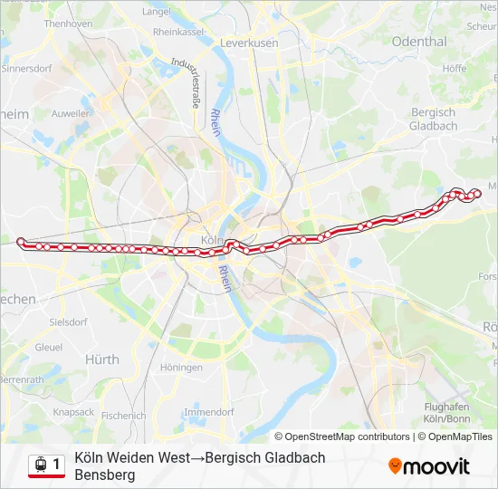 1 Light Rail Line Map