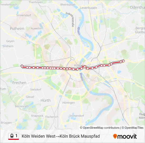 1 Light Rail Line Map