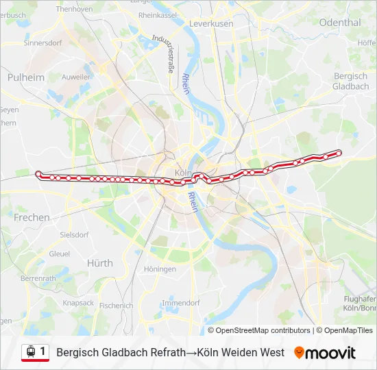1 Light Rail Line Map