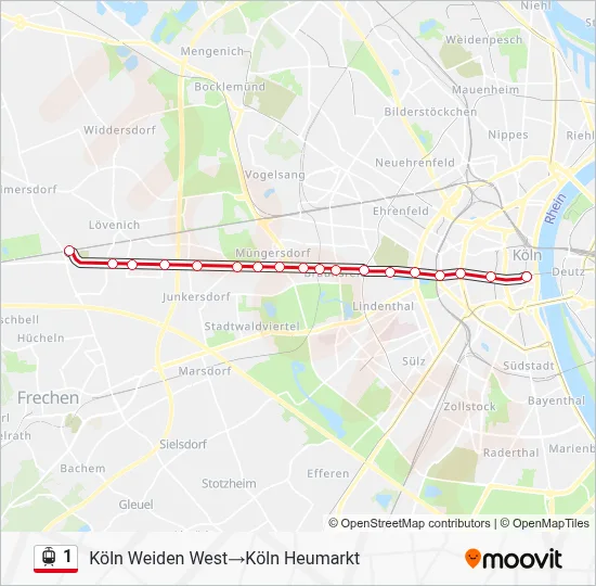1 Light Rail Line Map
