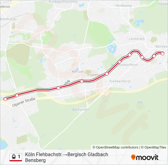 1 Light Rail Line Map