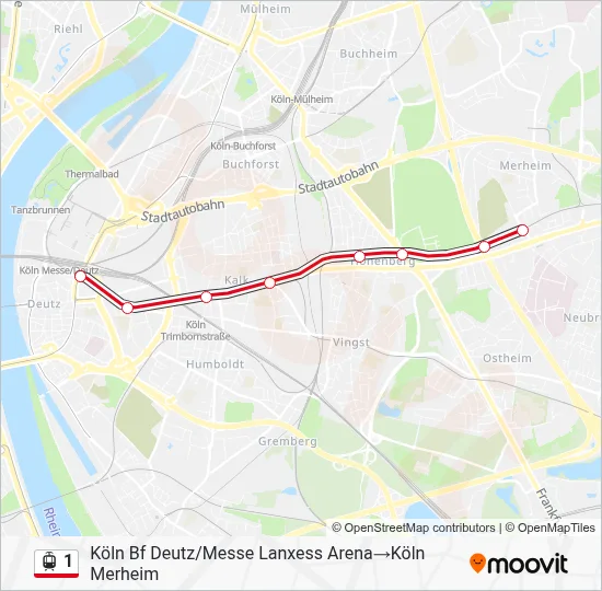 1 Light Rail Line Map