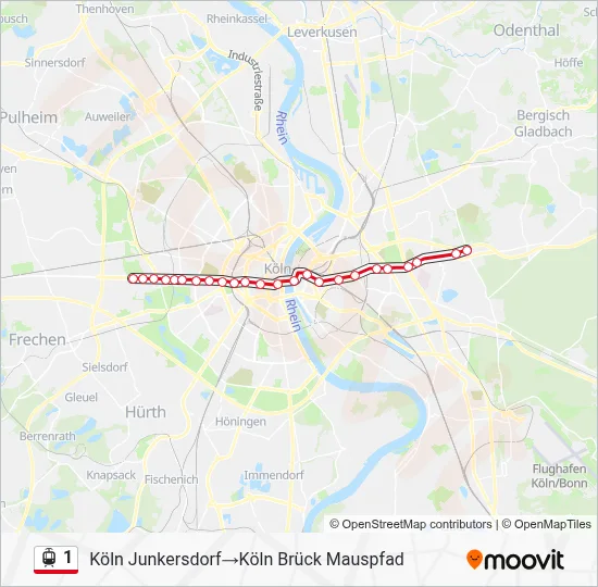 1 Light Rail Line Map