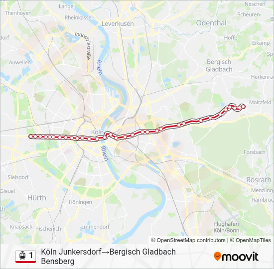 Straßenbahnlinie 1 Karte