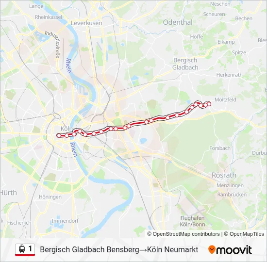 1 Light Rail Line Map
