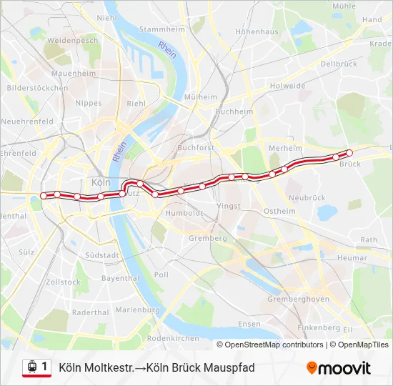 1 Light Rail Line Map