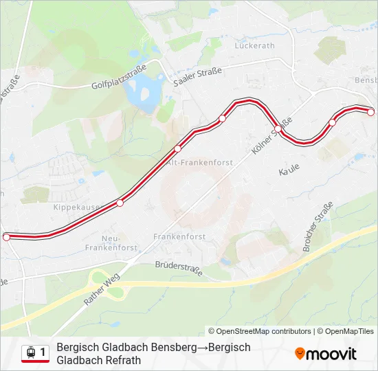 1 Light Rail Line Map