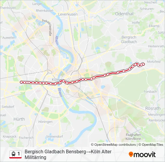 1 Light Rail Line Map