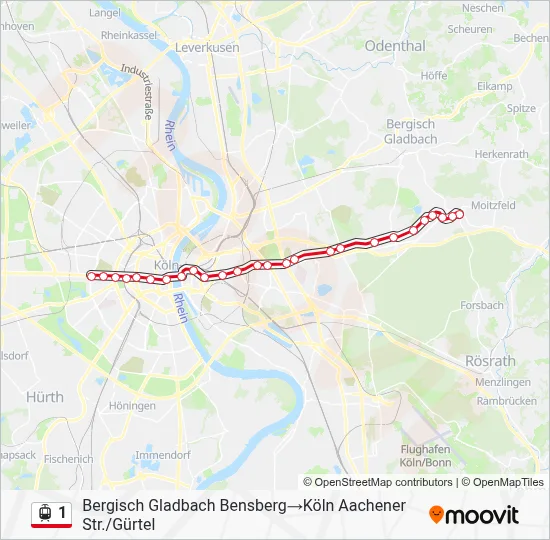 1 Light Rail Line Map
